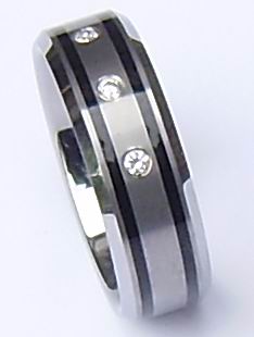 tungsten CZ stone rings