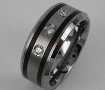 tungsten rings with cz stone