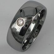 tungsten CZ stone rings