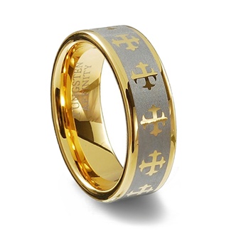 anillo chapado en oro de tungsteno