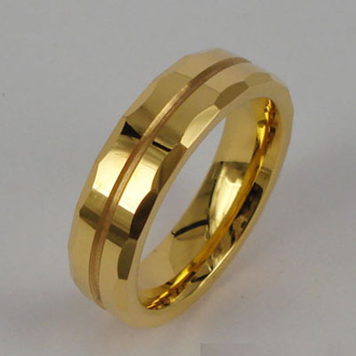 golden tungsten ring
